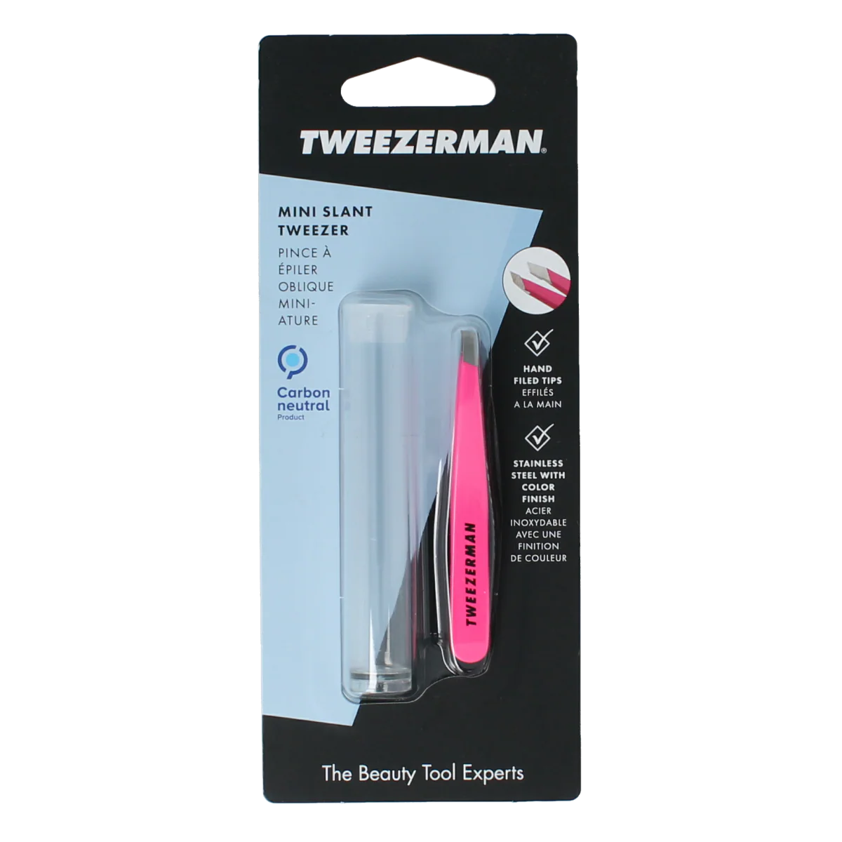 Tweezerman Mini slant tweezer neon pink 1.00 Stuks