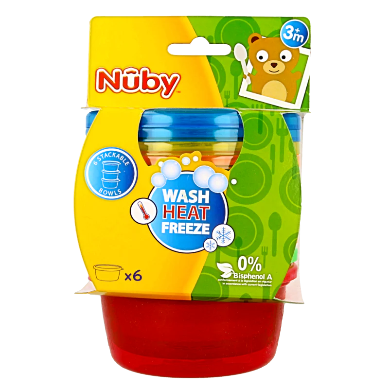 Nuby Snackkommetjes met deksel 300ml 6 Stuks