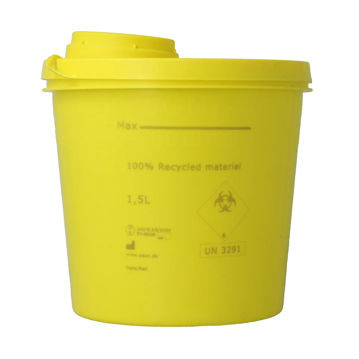 Uson Plast Naaldencontainer 1.5 liter geel gerecycled plastic 1500.00 Milliliter