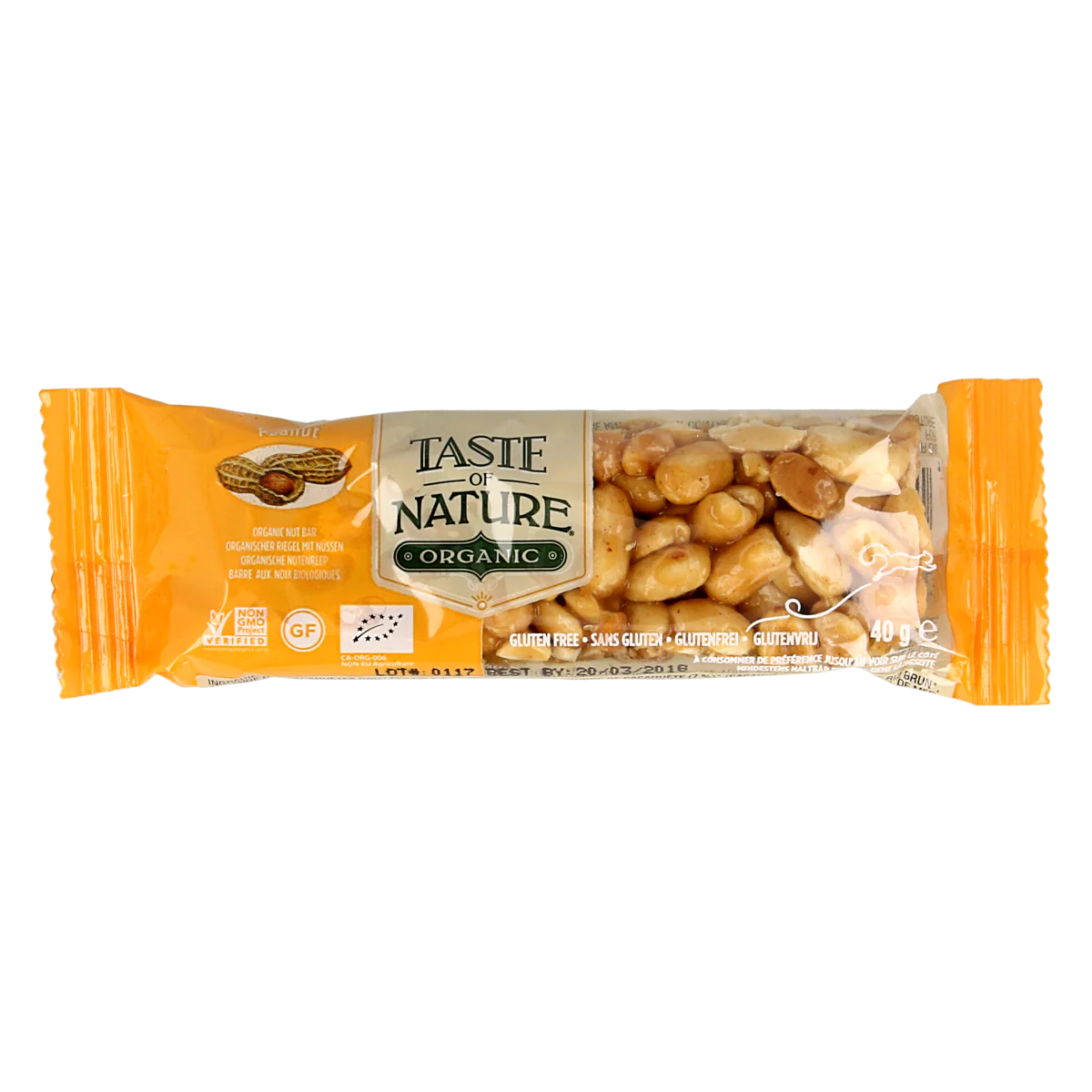 Taste Of Nature Peanut granenreep bio 40.00 Gram