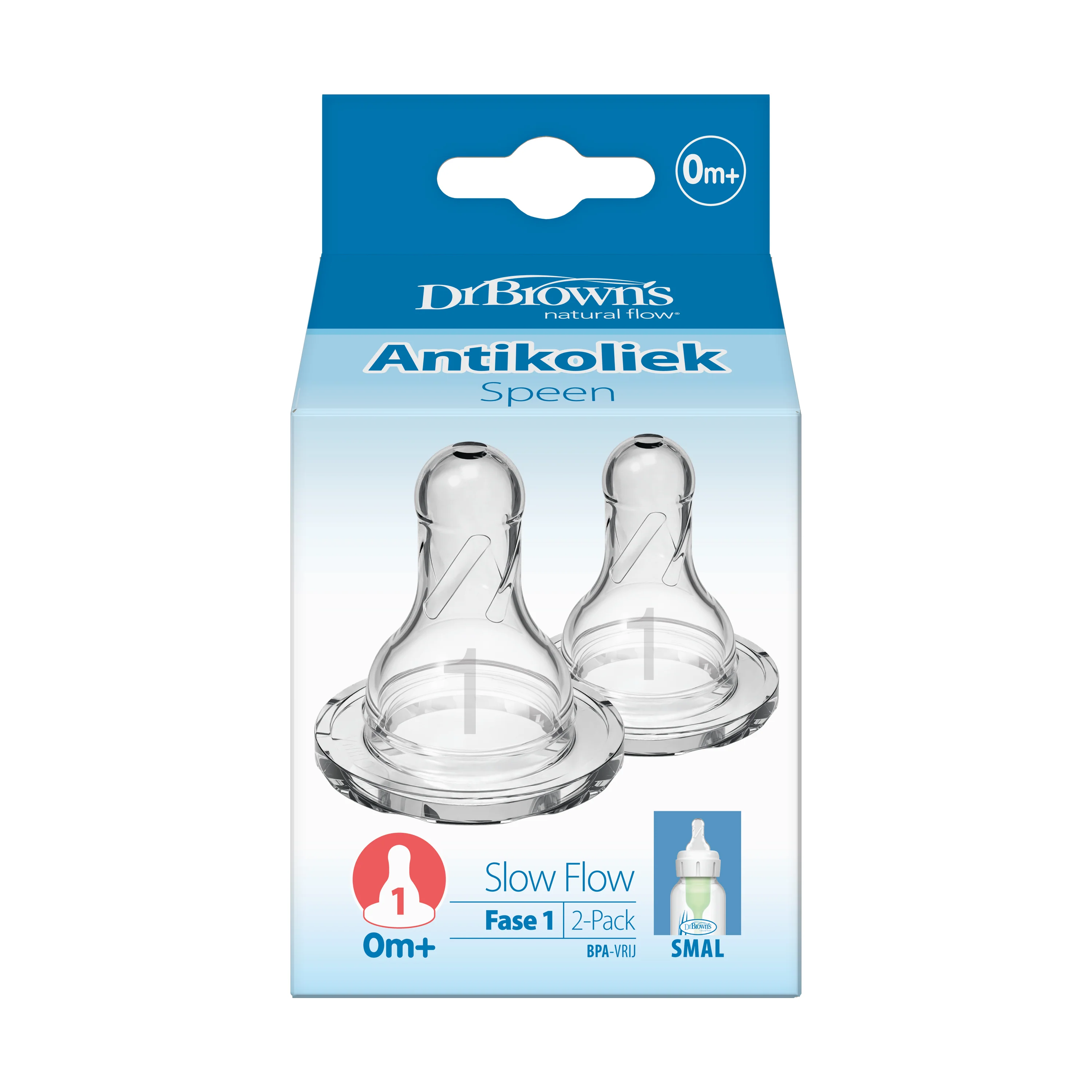 Dr. Brown’s Speen standaard hals fles fase 1 2.00 Stuks