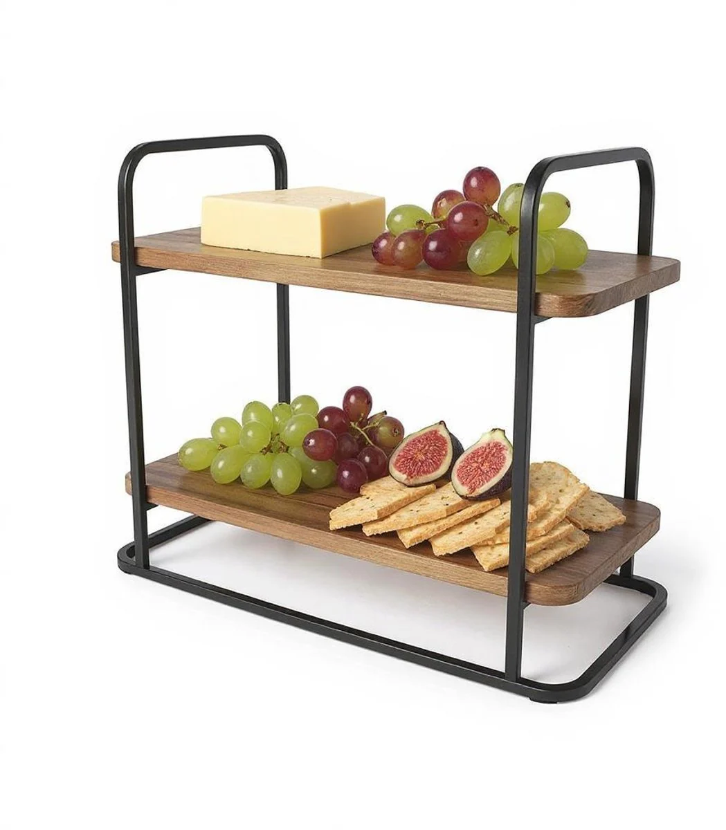 Cheffinger Etagère – 2-laags – Bamboe – Fruitschaal – Fruitmand – 2x Dienbladen