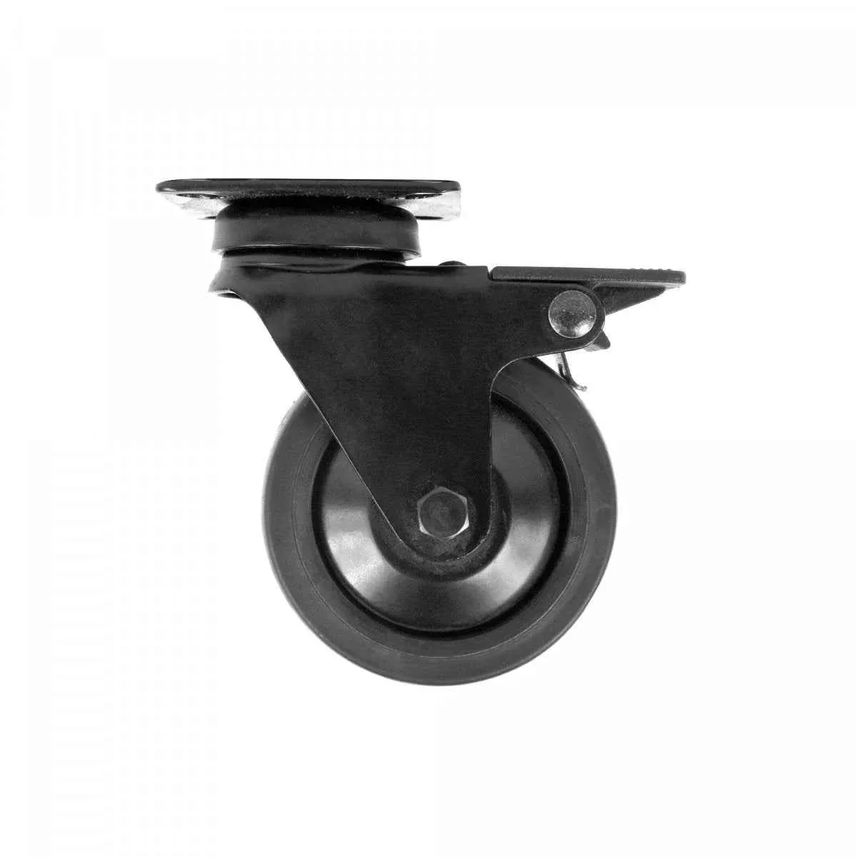 MacLean Zwenkwiel met Rem – Zwart – Rubber – Ø50mm – Draagvermogen 40KG