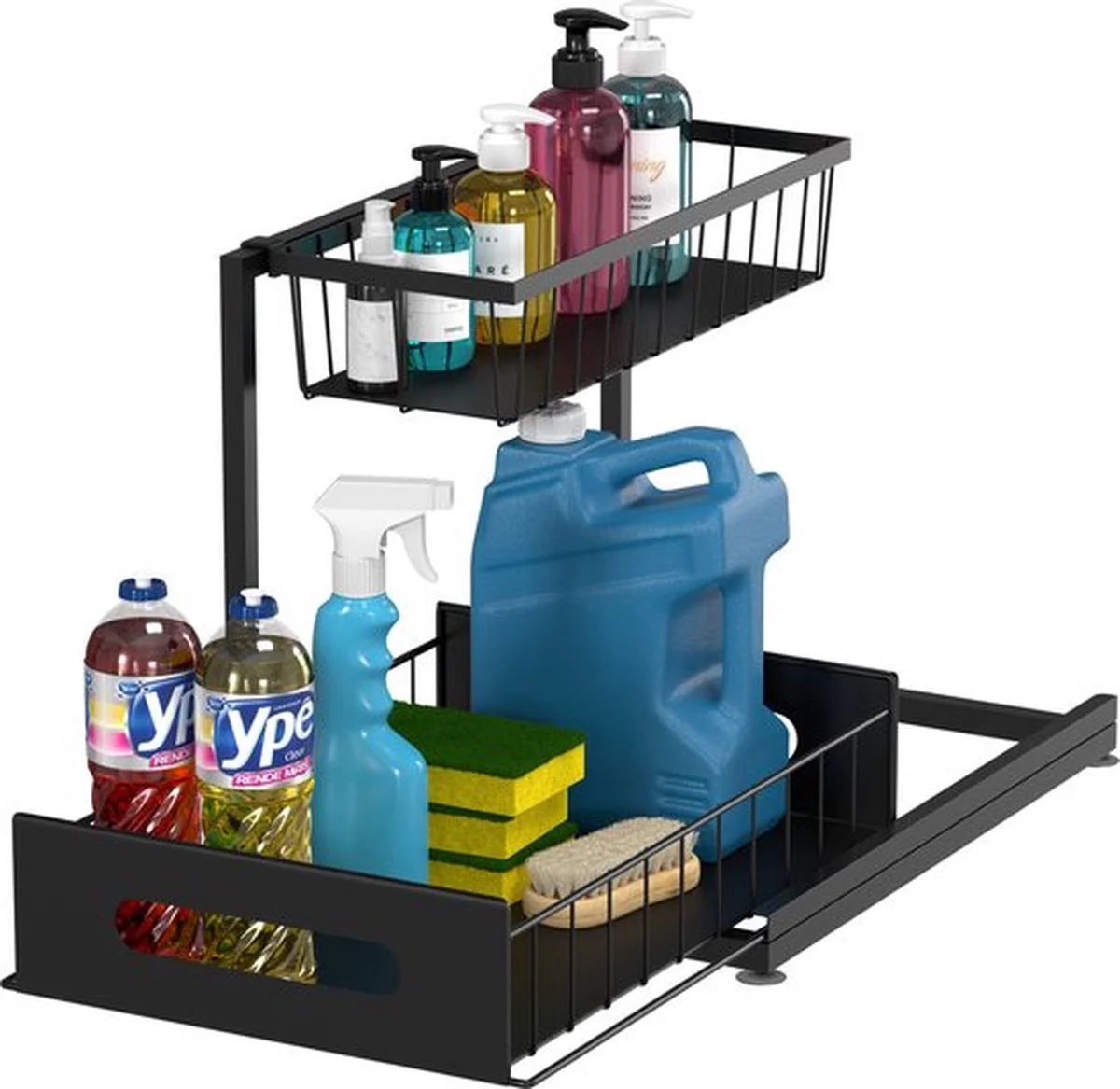 Cheffinger Gootsteenkast Organizer – Uitschuifbaar – Afdruiprek – Keukenkast Organizer – Keuken Organizers – Organizer – Gootsteenrek – Keukenlade