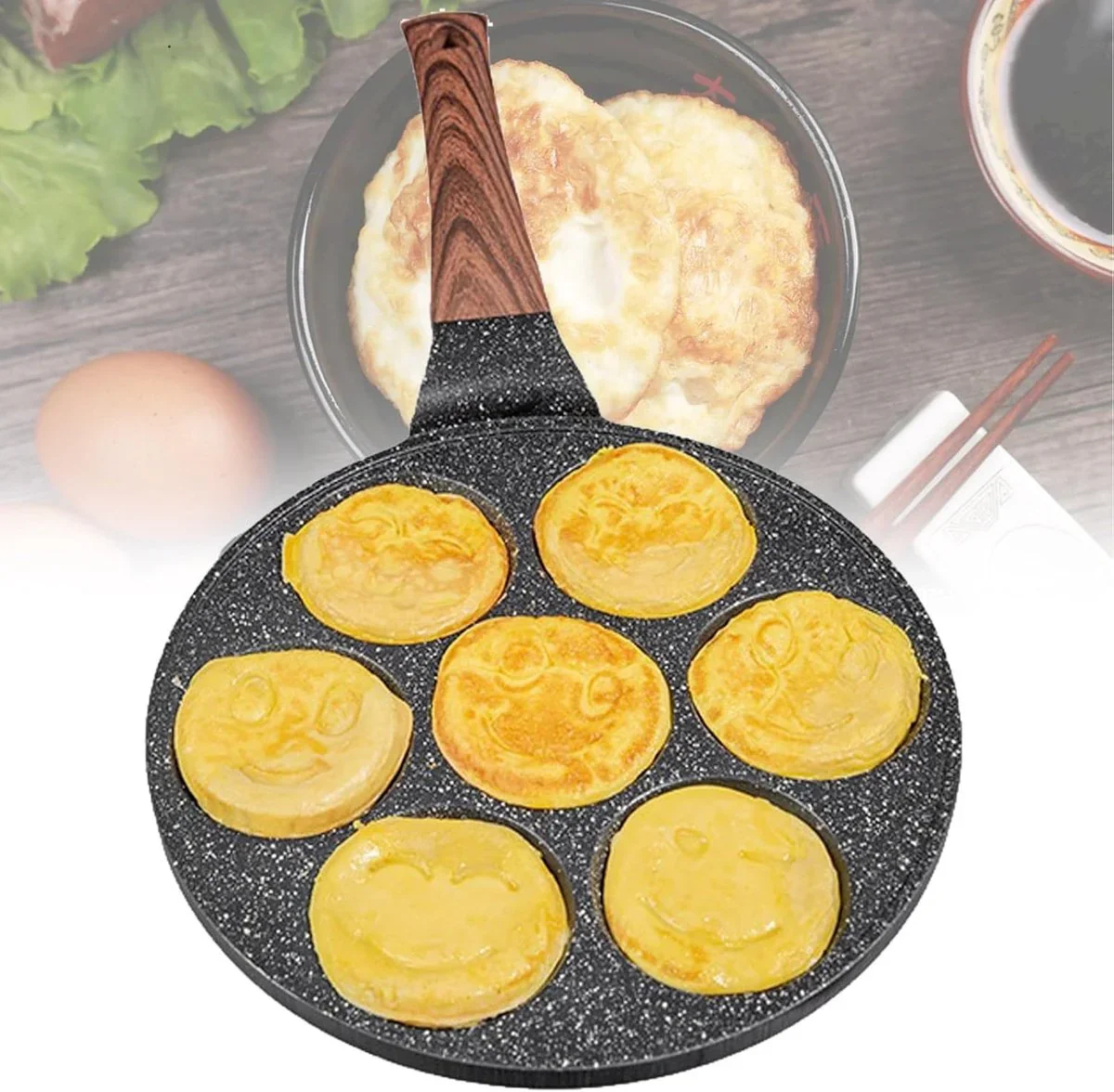 Platinum Pancake Pan – 26cm – Emoji Pannenkoekenpan – Pancake met Smiley