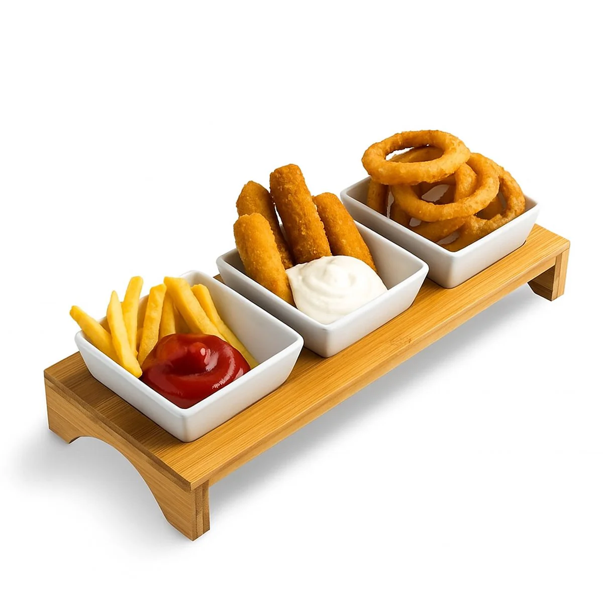 Cheffinger Snackschalen Set – 4-delig – Bamboe