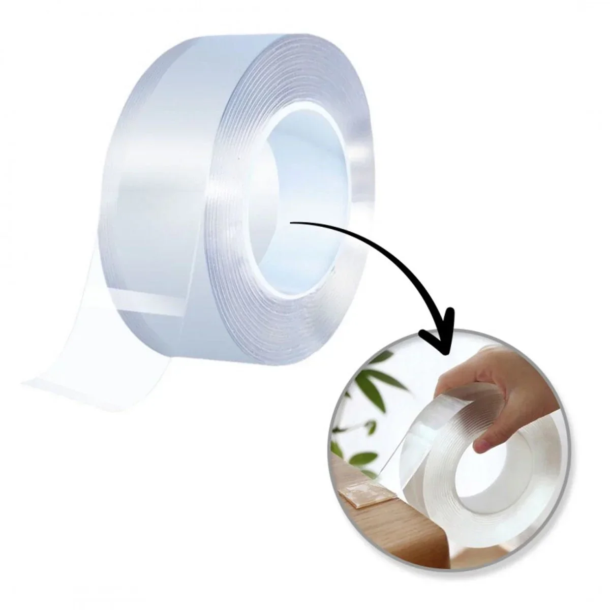 Hauskraft Nano Tape – Dubbelzijdige Tape – 3cm x 3m – Transparante Dubbelzijdige Plakband