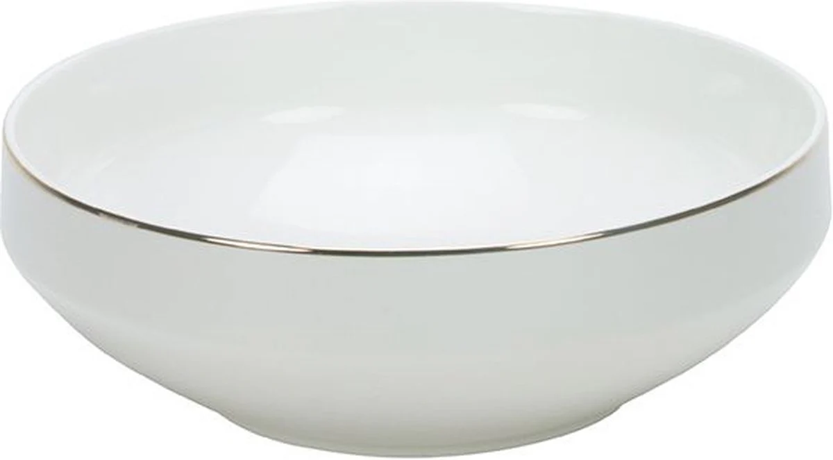 Bricard Lunel – Porseleinen Saladeschaal – Met Gouden Rand – 23 cm