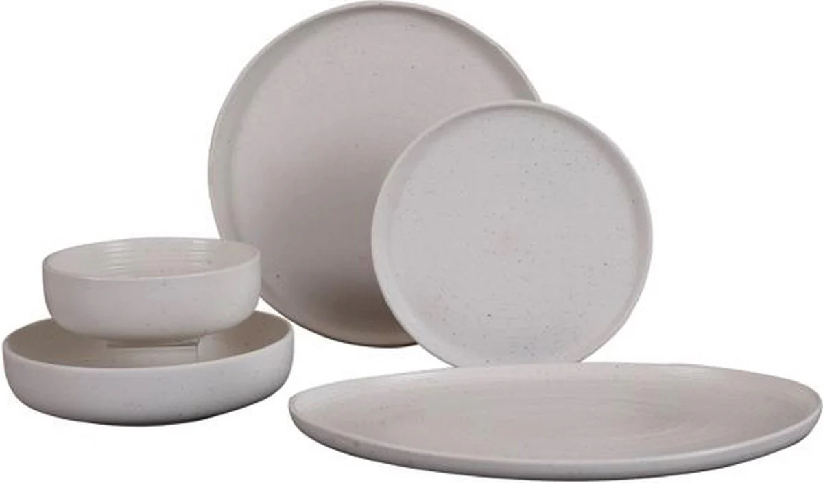 Bricard Vertou – Porseleinen Serviesset Set – Dinner Set – 25-delig – 6-Persoons – Matwit