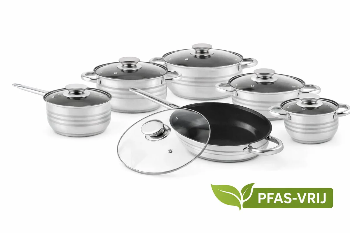 Kadirelli Pannenset met Deksels – 12-delig – RVS – PFAS-Vrij