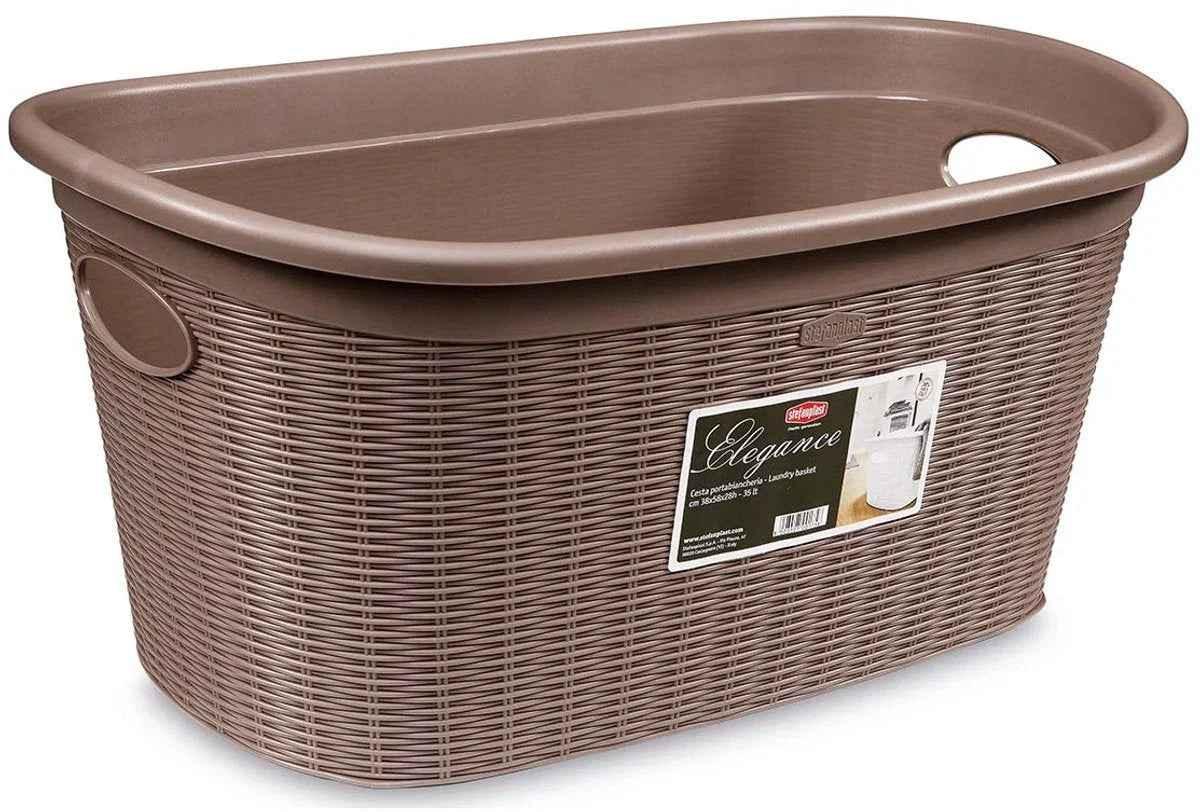 Stefanplast Elegance Wasmand – Taupe – Kunststof – 38x58x28cm