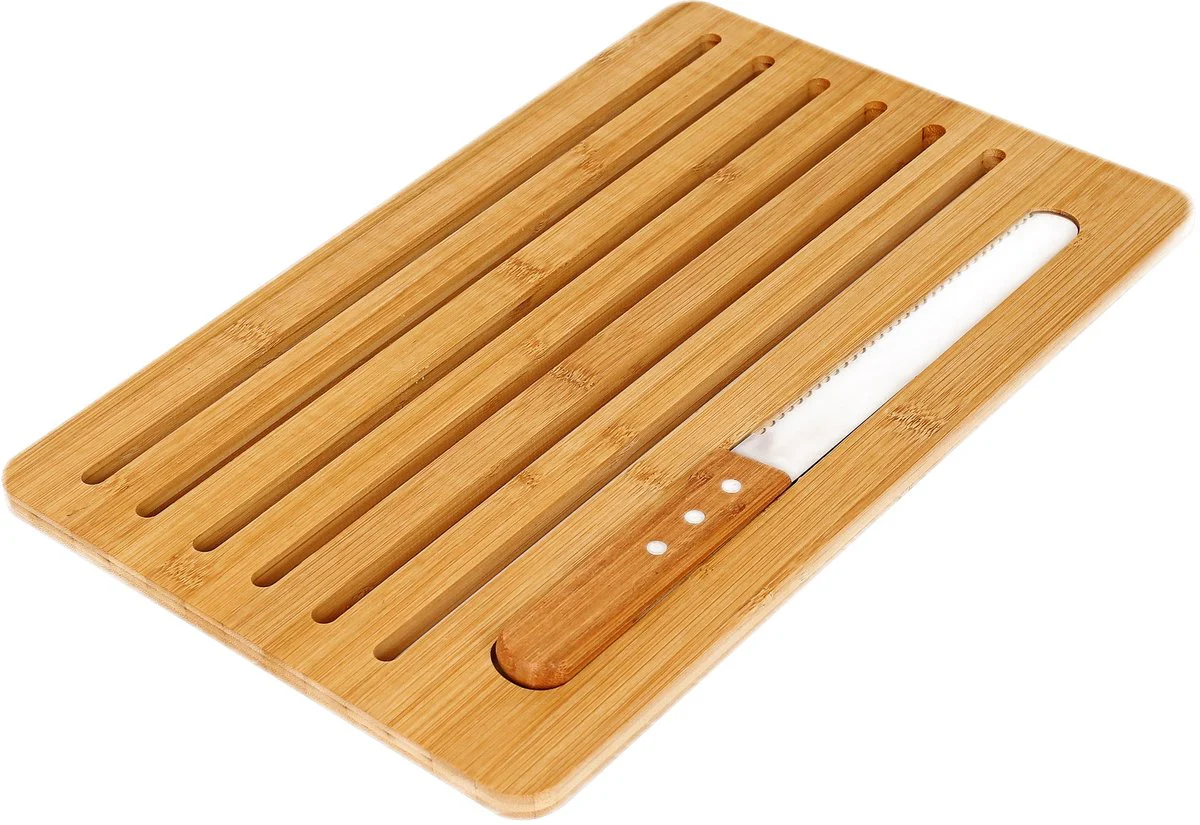 Cheffinger Broodsnijplank incl. Broodmes – 41cm – Bamboe
