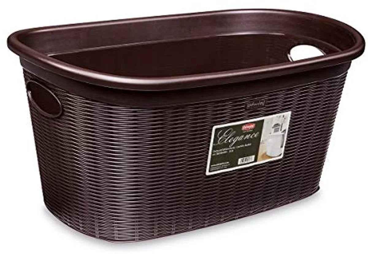 Stefanplast Elegance Wasmand – Bruin – Kunststof – 38x58x28cm