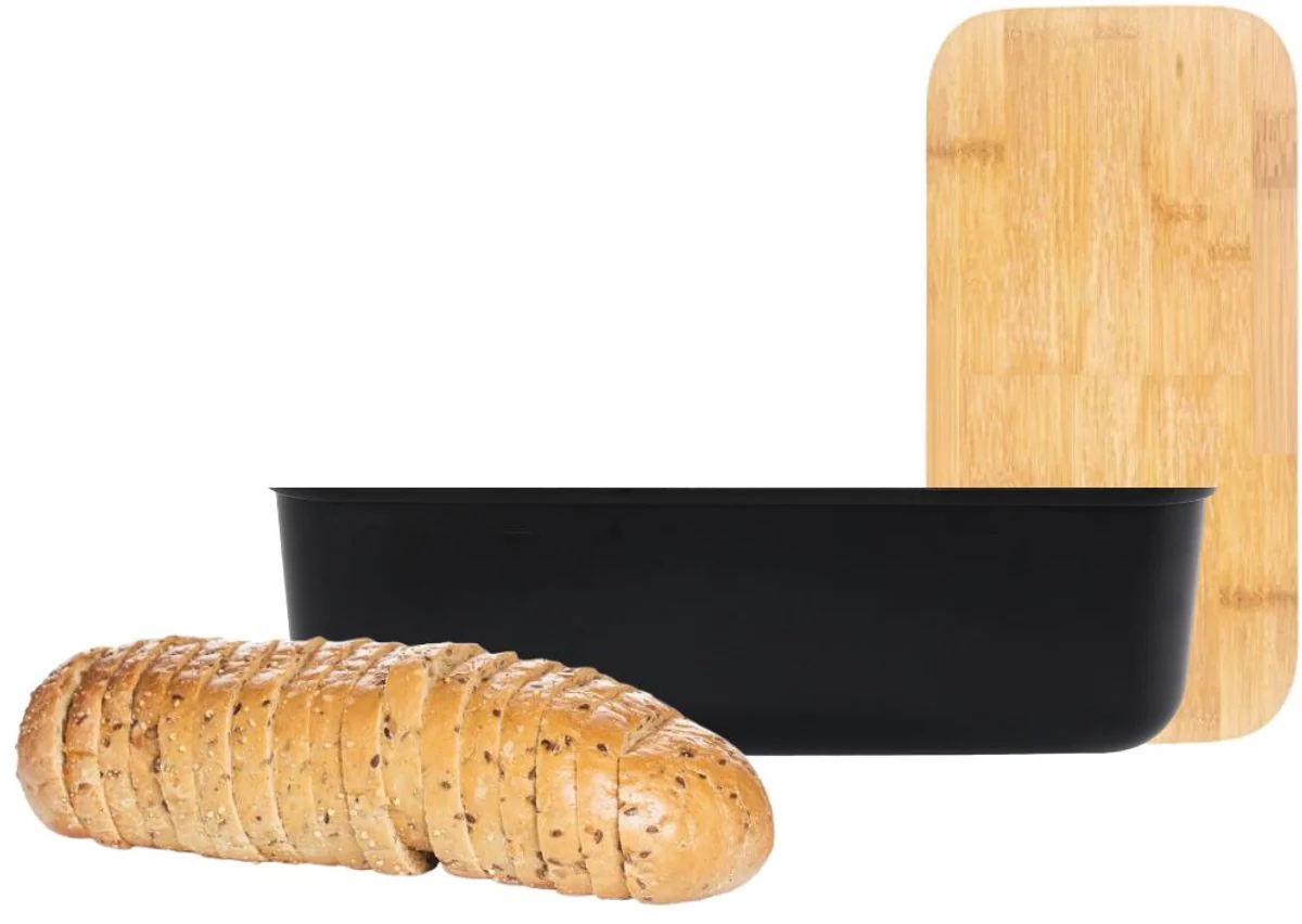 Cheffinger Broodtrommel – Bamboe – Zwart – Brooddoos – Brood Bewaren – Vershouddoos voor Brood