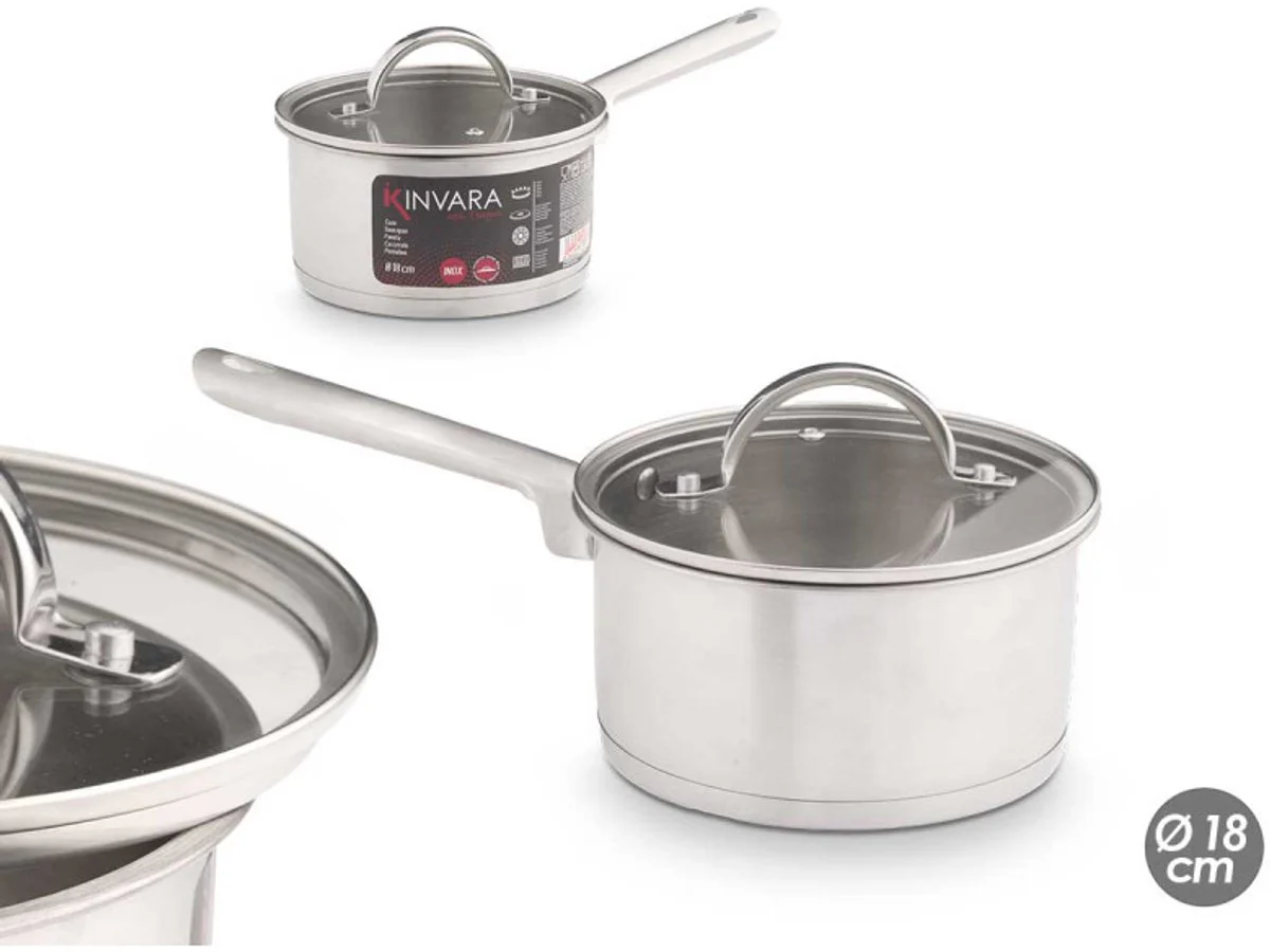 Kinvara Steelpan met Glazen Deksel – 18cm – Inductie – Sauspan