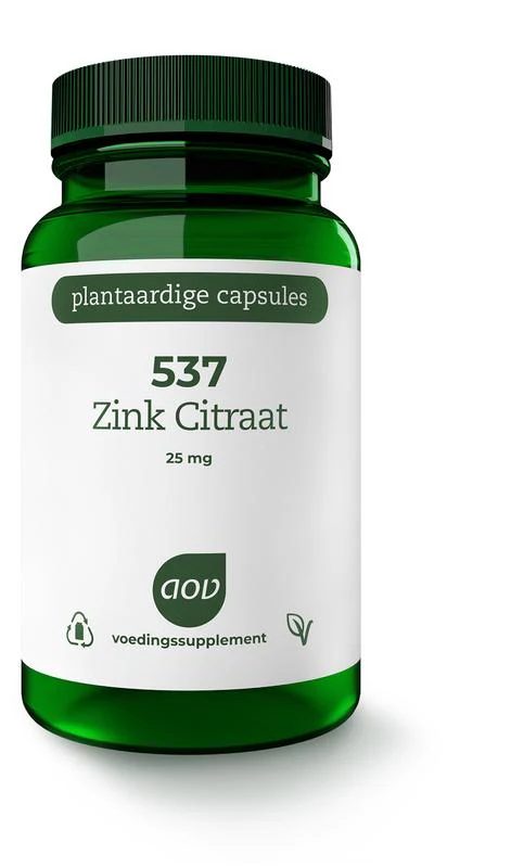 AOV 537 Zink citraat 25mg 90.00 Vegetarische capsules