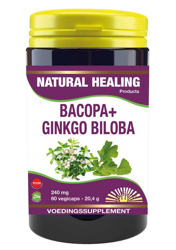 NHP Bacopa met ginkgo biloba puur 60.00 Vegetarische capsules