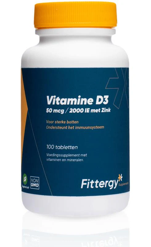 Fittergy Vitamine D3 50mcg met zink 100.00 Tabletten