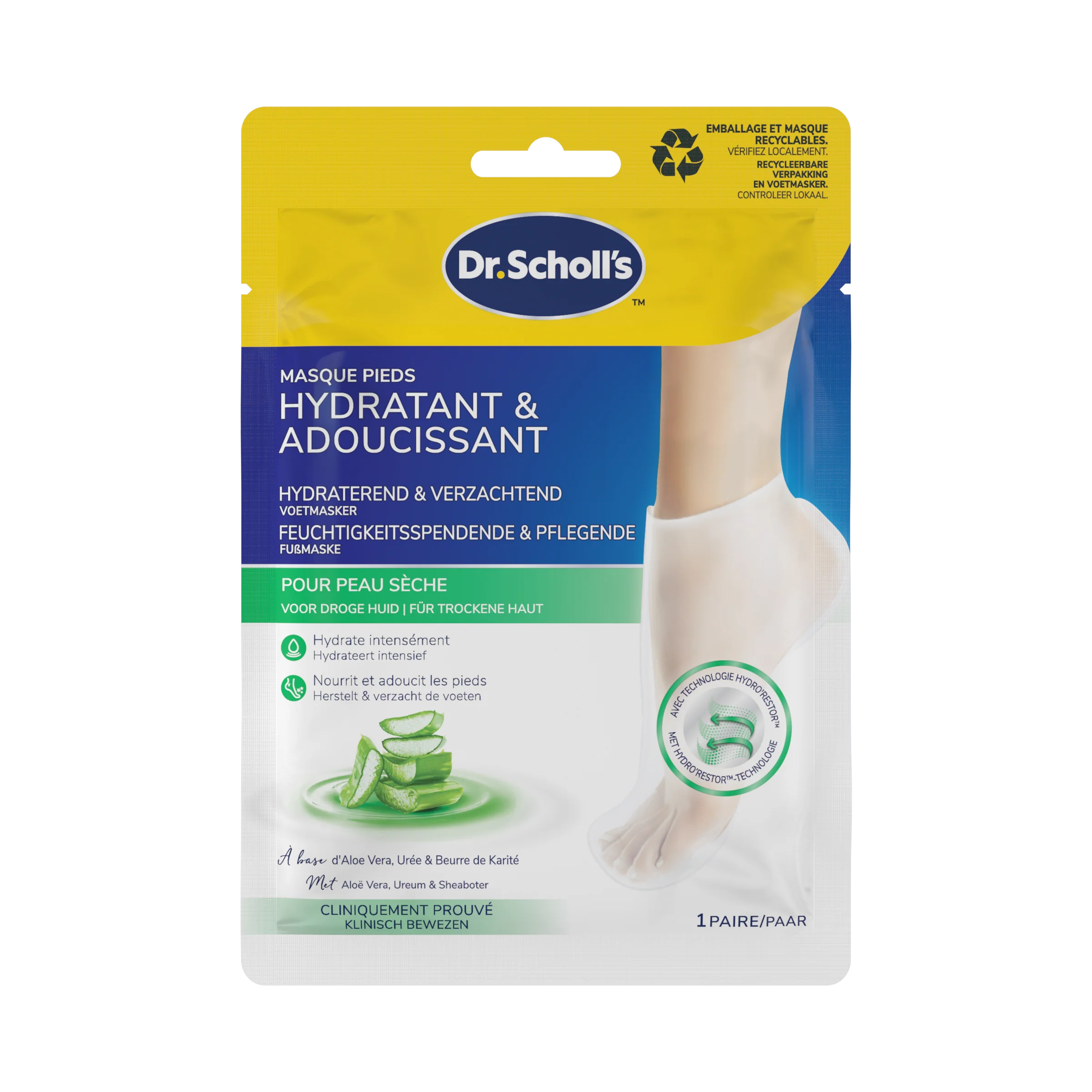 Dr. Scholl’s Voetmasker hydra & verzachtend aloe vera 1.00 Paar