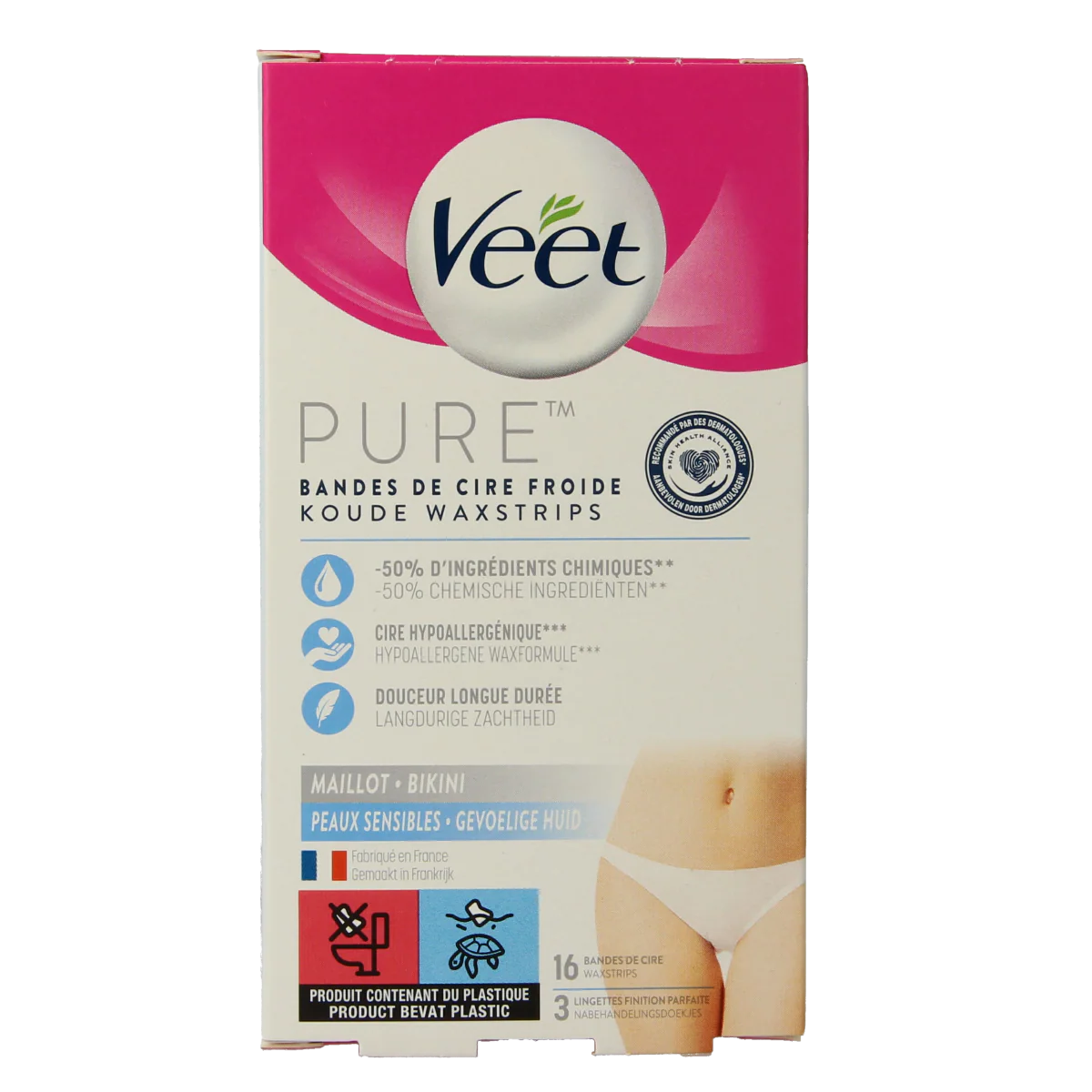 Veet Mimima koude wasstrips bikini hypoallergeen 16.00 Stuks