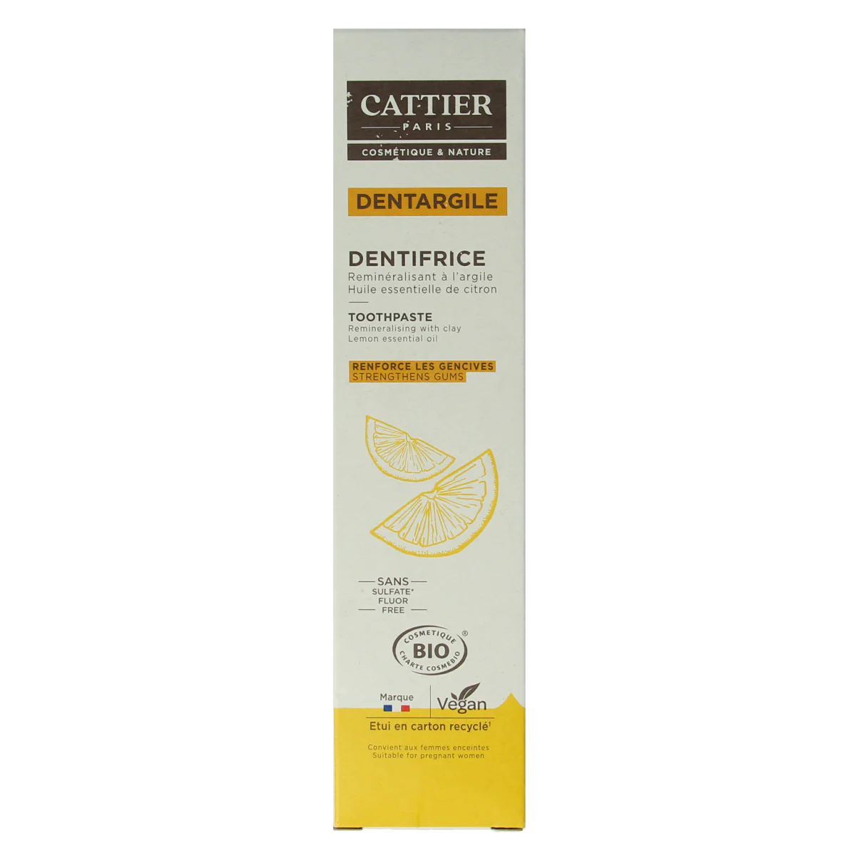 Cattier Tandpasta citroen 75.00 Milliliter