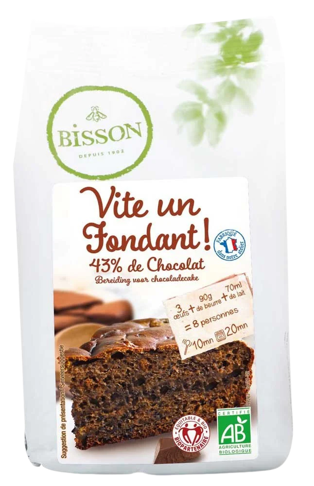 Bisson Bakmix voor chocoladecake bio 300.00 Gram