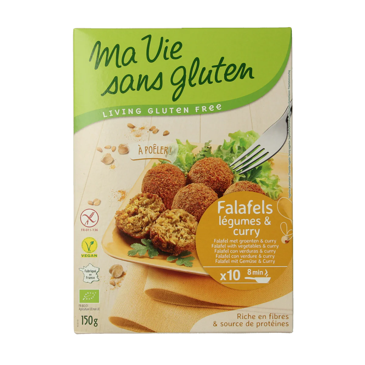 Ma Vie Sans Falafel met groente & curry glutenvrij bio 150.00 Gram