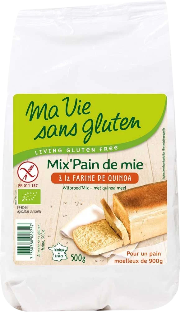 Ma Vie Sans Wit broodmix met quinomeel bio glutenvrij 500 Gram