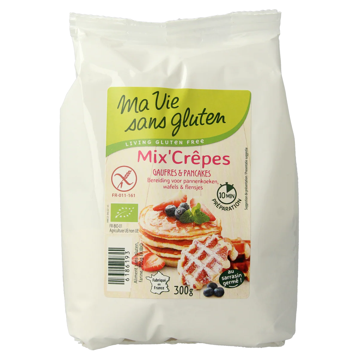 Ma Vie Sans Pannenkoeken wafels en flensjes mix glutenvrij bio 300.00 Gram