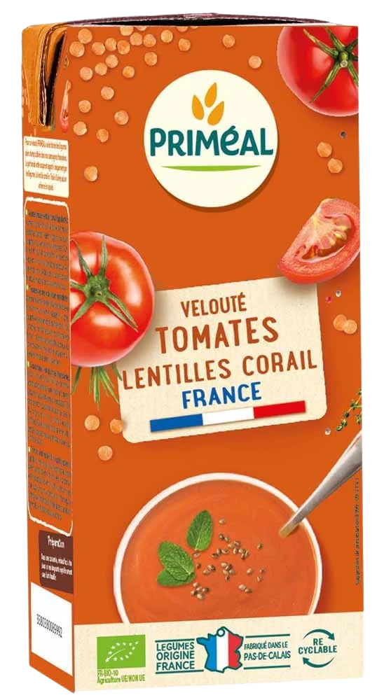 Primeal Soep tomaat rode linzen bio 330 Milliliter