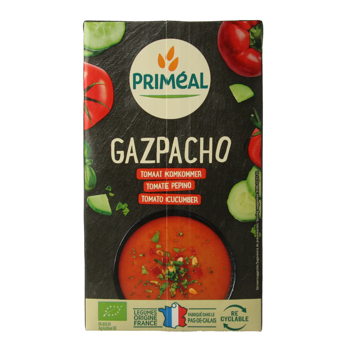 Primeal Gaspacho tomaat komkommer bio 1.00 Liter