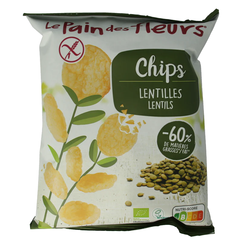 Pain Des Fleurs Chips met linzen bio 50 Gram