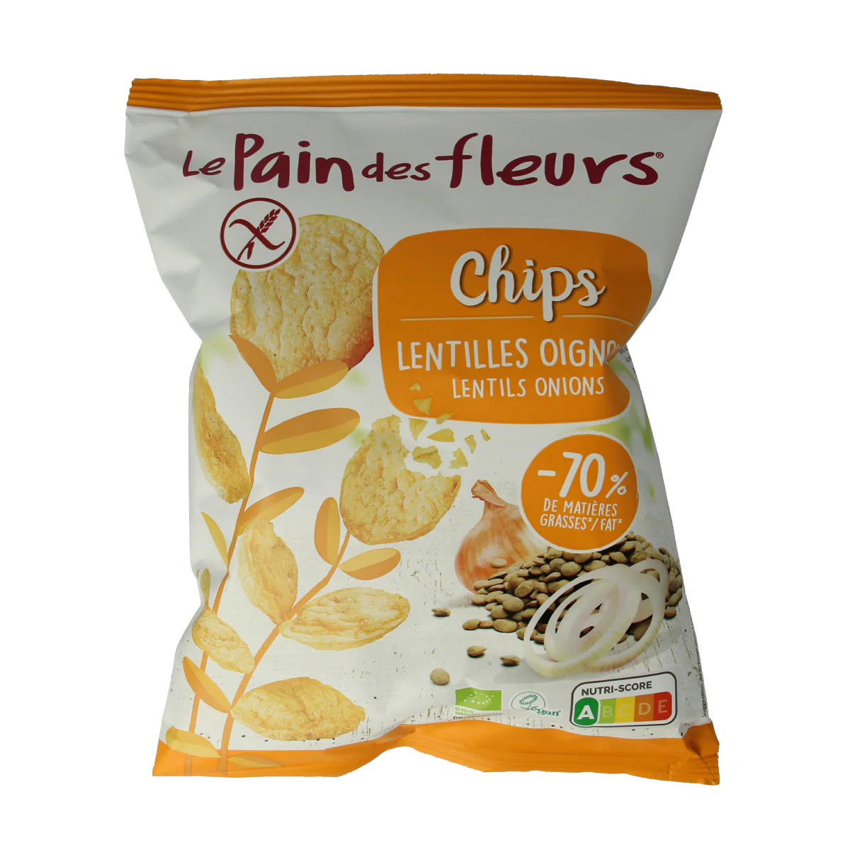 Pain Des Fleurs Chips met linzen en ui bio 50.00 Gram
