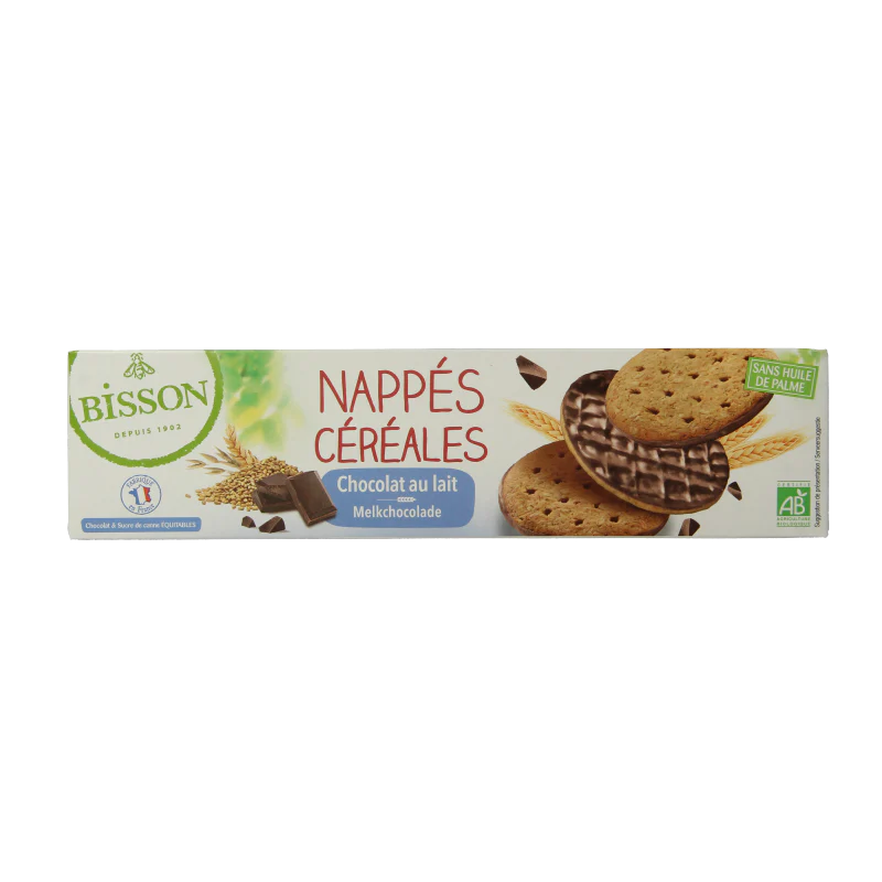 Bisson Melk chocolade frosted granenkoekjes bio 140 Gram