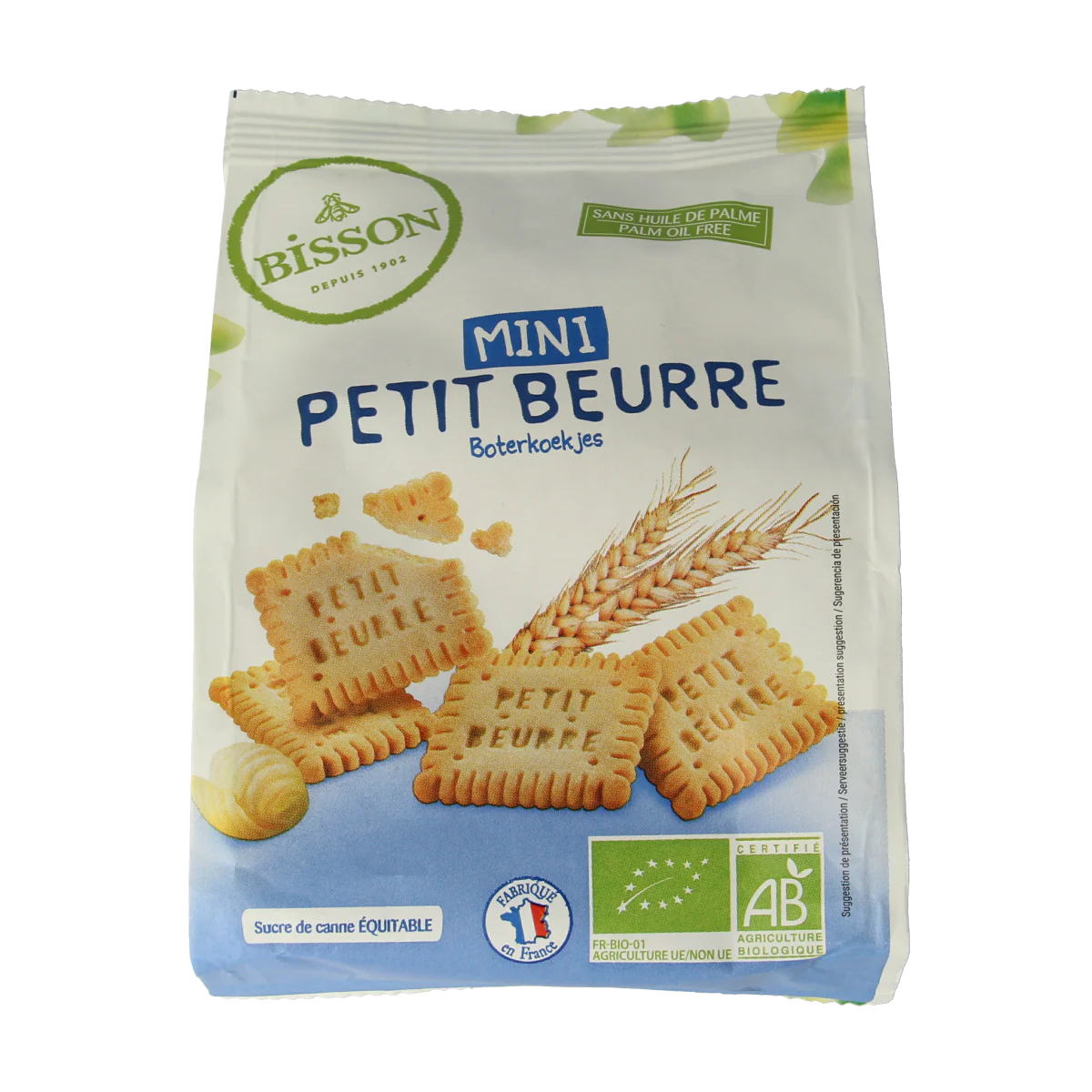 Bisson Mini petit beurre biscuitjes bio 125.00 Gram