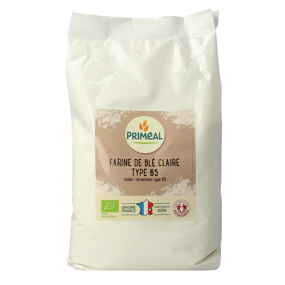 Primeal Tarwemeel helder borsa type 65 bio 1.00 Kilogram