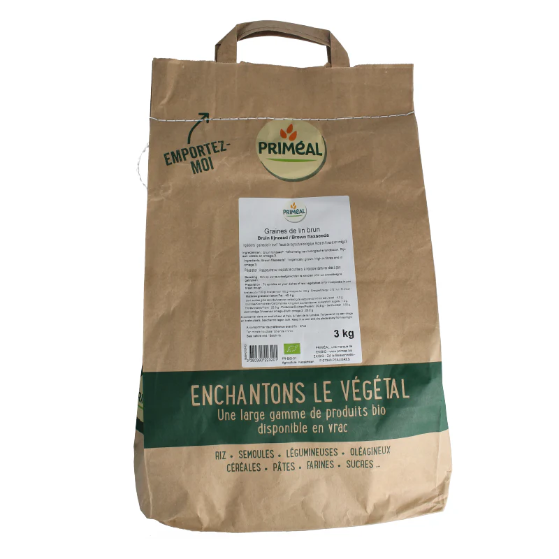 Primeal Lijnzaad bruin bio 3 Kilogram