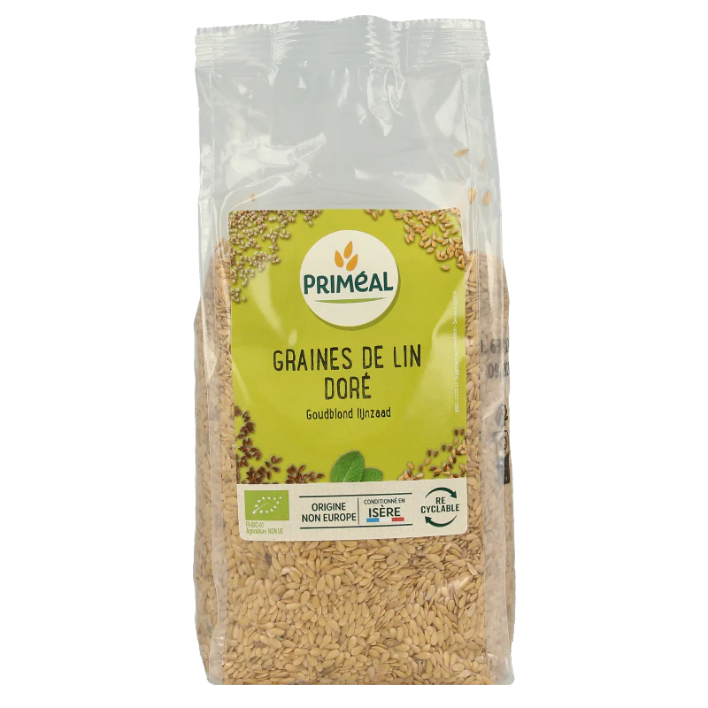 Primeal Lijnzaad goudblond bio 500 Gram