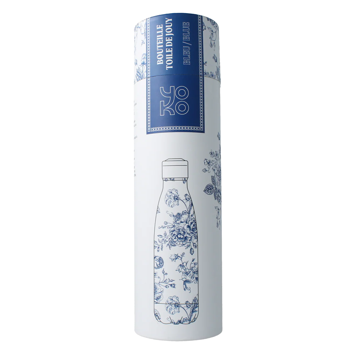 Yoko Drinkfles Toile de Jouy blue isotherm 500ml 1.00 Stuks