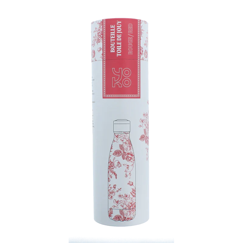 Yoko Drinkfles Toile de Jouy red isotherm 500ml 1 Stuks