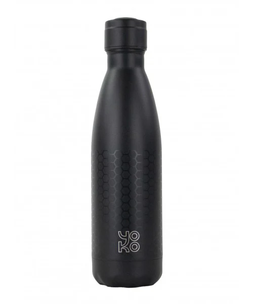 Yoko Drinkfles zwart graphite isotherm 500ml 1.00 Stuks