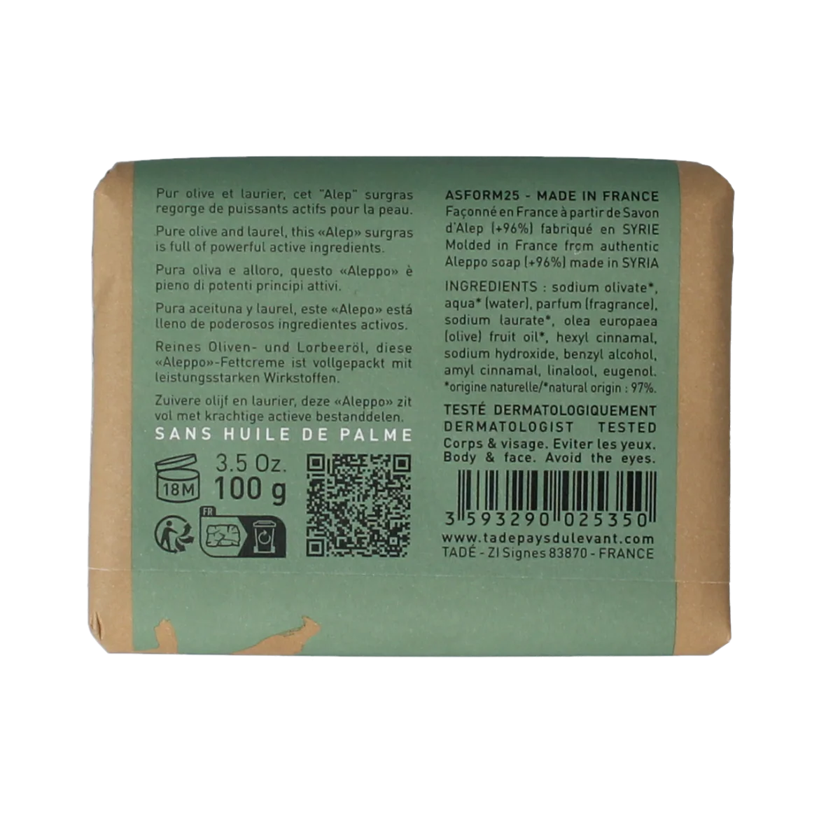 Aleppo Soap Co Jasmijn zeep 100.00 Gram