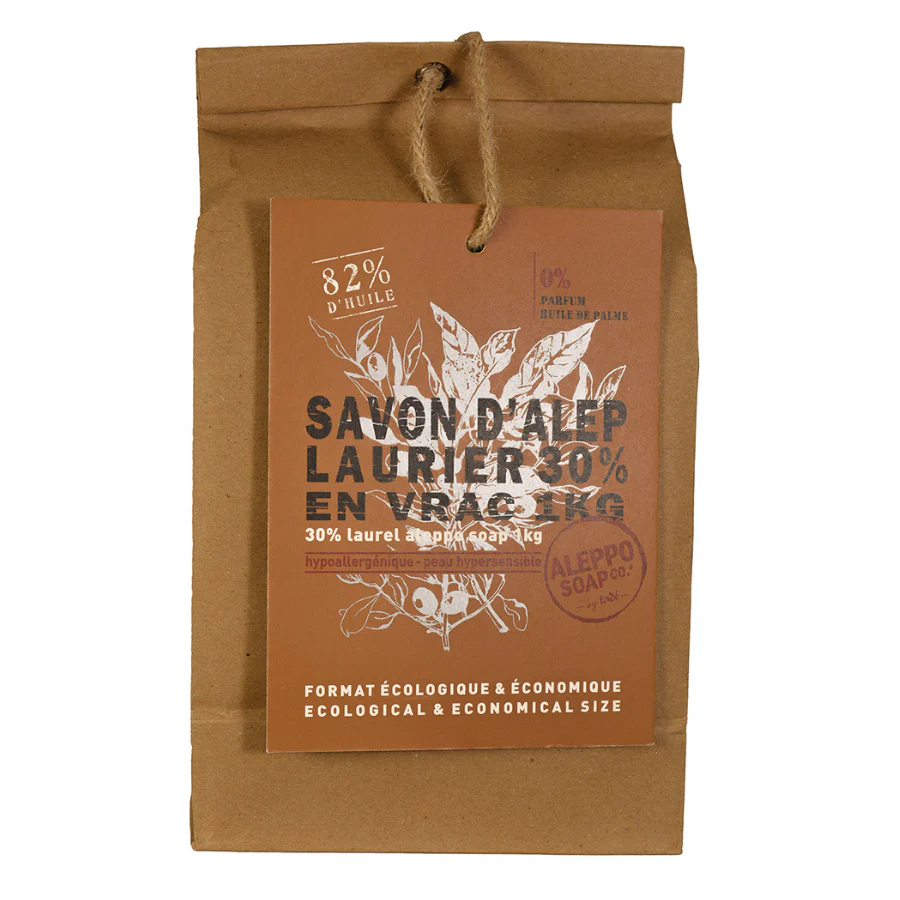 Aleppo Soap Co Zeep 30% laurier stukken 1.00 Kilogram