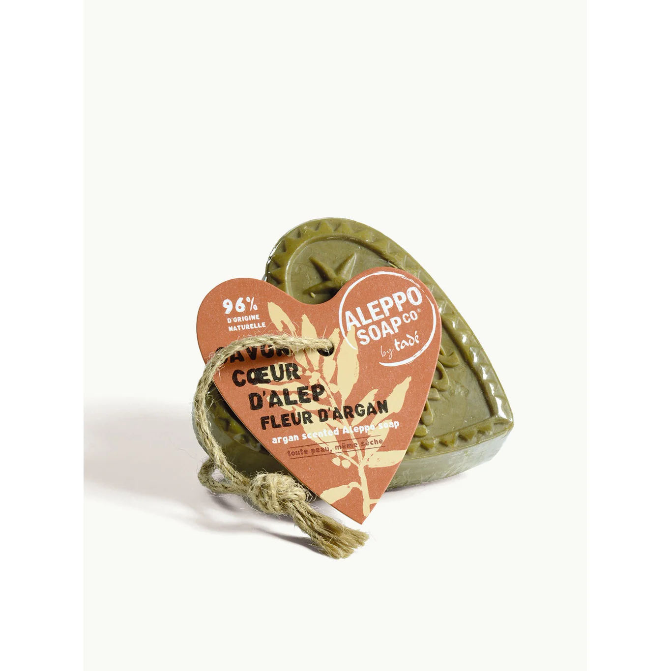 Aleppo Soap Co Savon d’Alep hart fleur de argan met touw 150 Gram