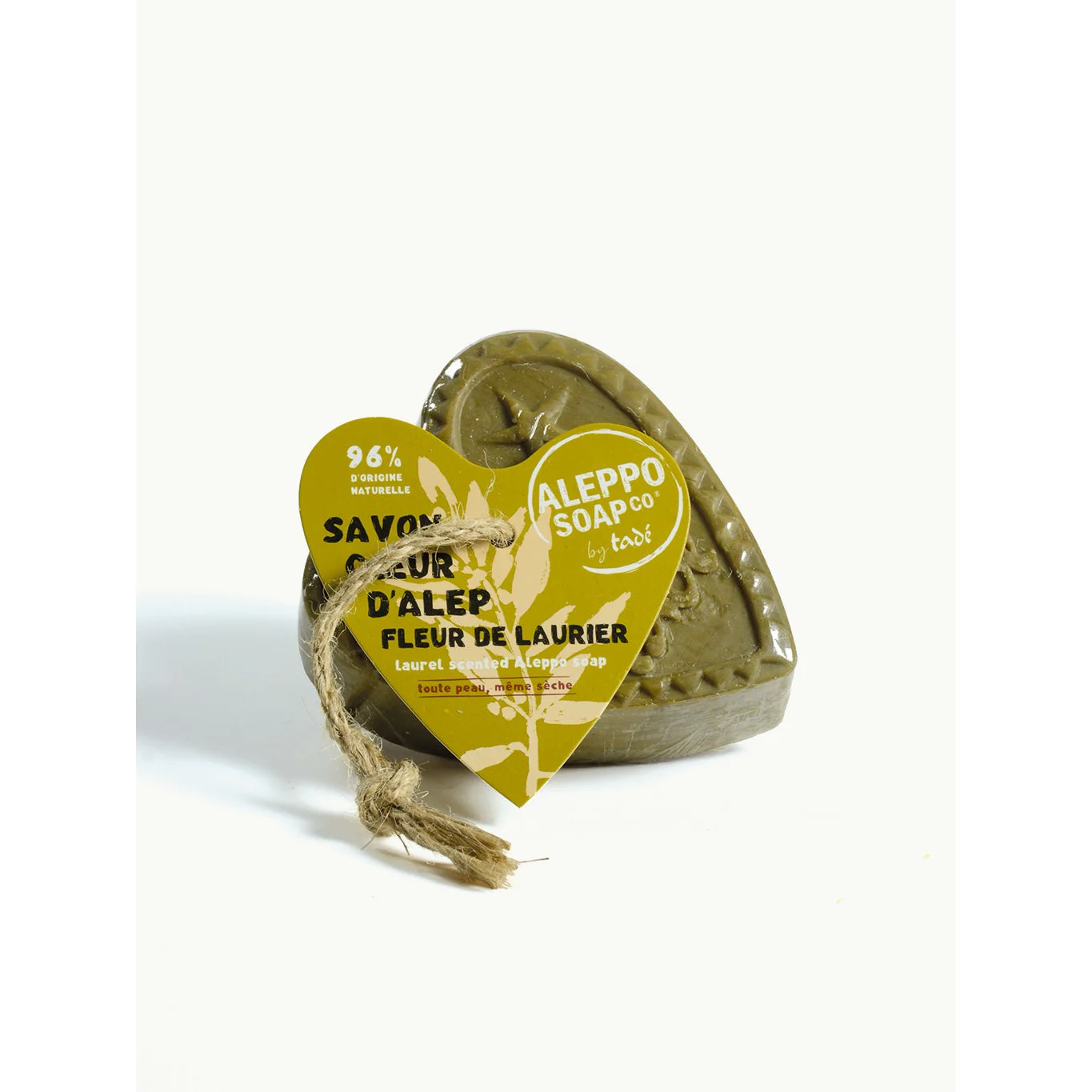 Aleppo Soap Co Savon d’Alep hart fleur de laurier met touw 150 Gram