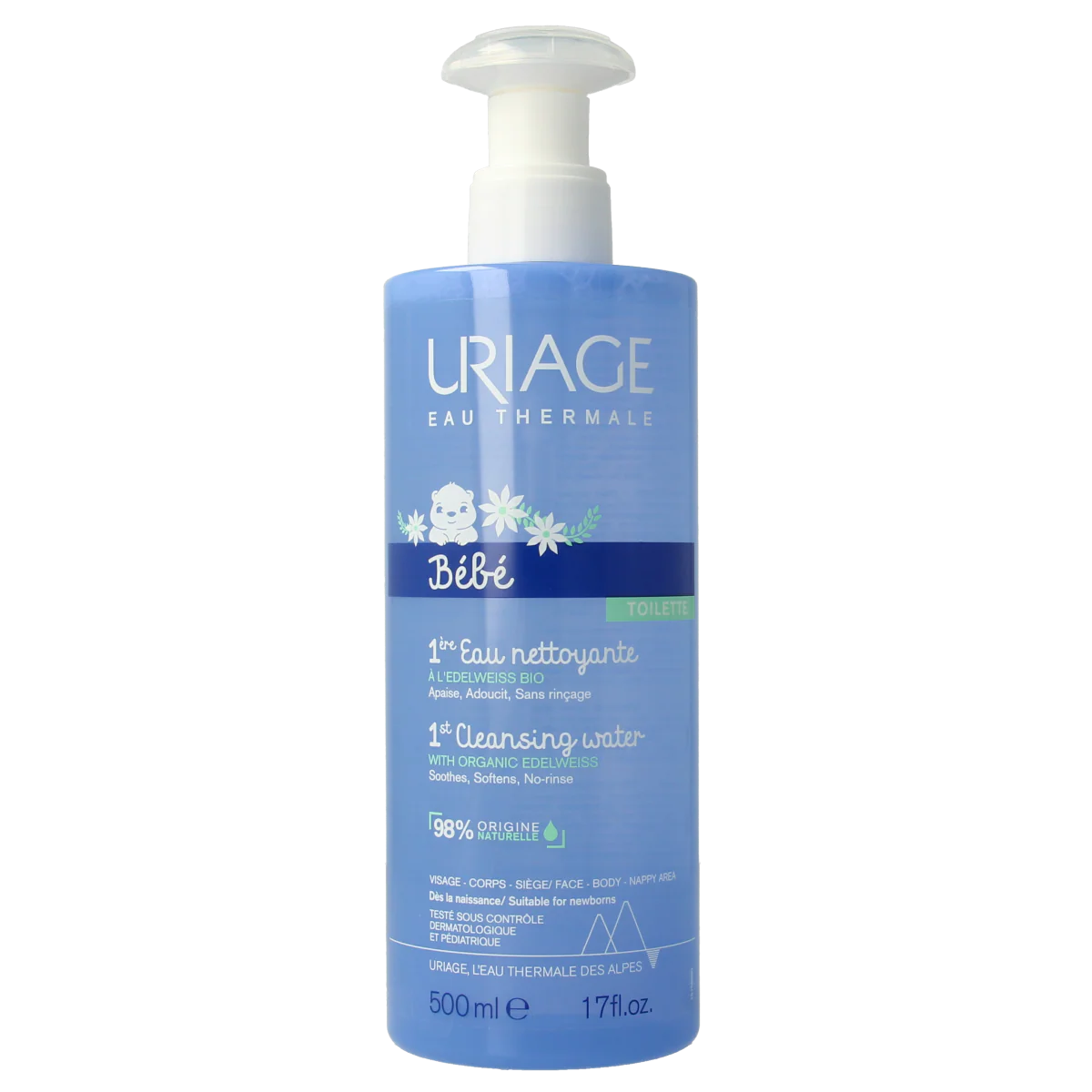 Uriage Bebe 1ere eau nettoyante fp 500.00 Milliliter
