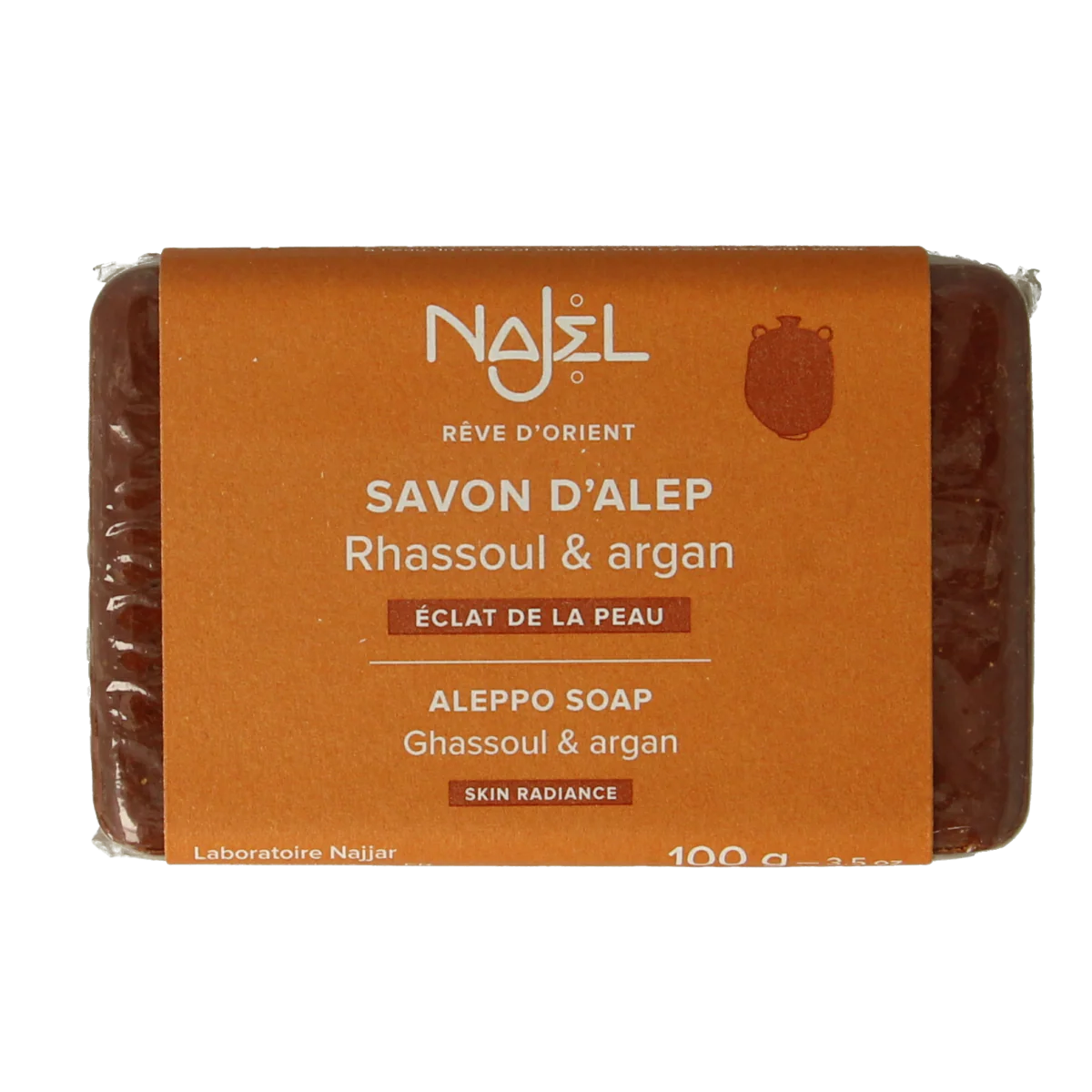 Najel Aleppo Aleppo zeep argan olie lava aarde 100.00 Gram
