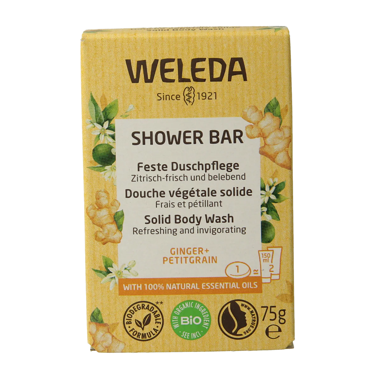 Weleda Shower bar ginger + petitgrain 75.00 Gram