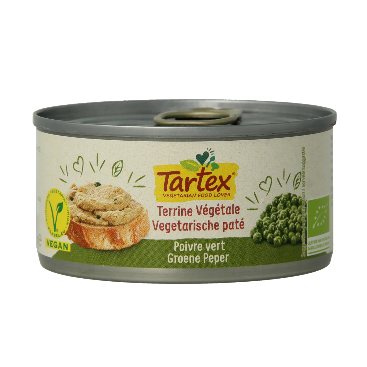 Tartex Pate groene peper bio 125.00 Gram