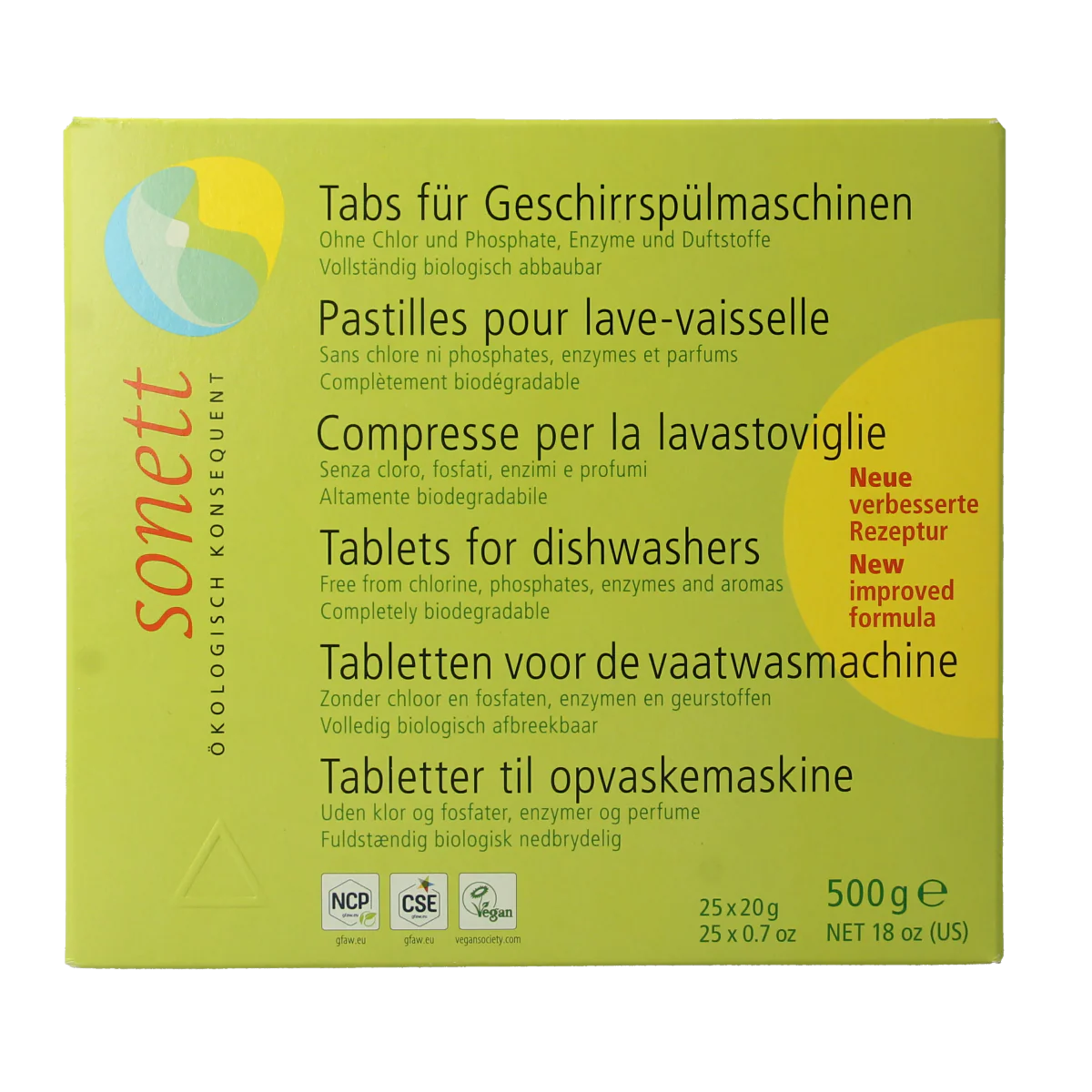 Sonett Vaatwasmachine tablet 25.00 Stuks